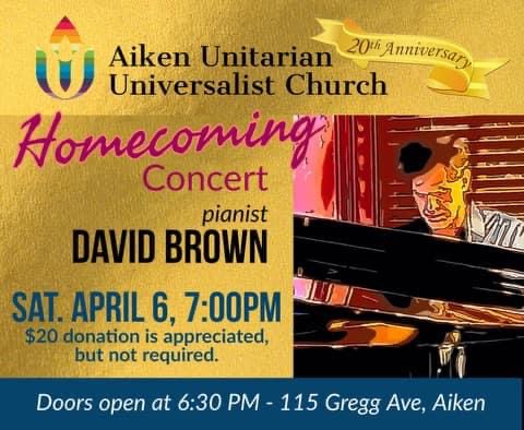 Homecoming Concert featuring pianist David Brown.